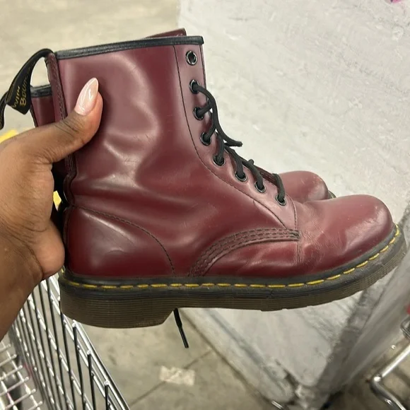 Burgundy Dr.  Martens size 8 women - Picture 2 of 7